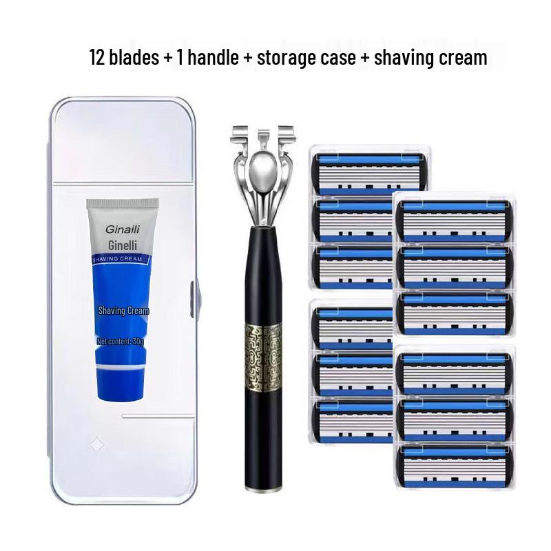 Six-Layer Men's Manual Razor - Chinese Style Blade Holder
