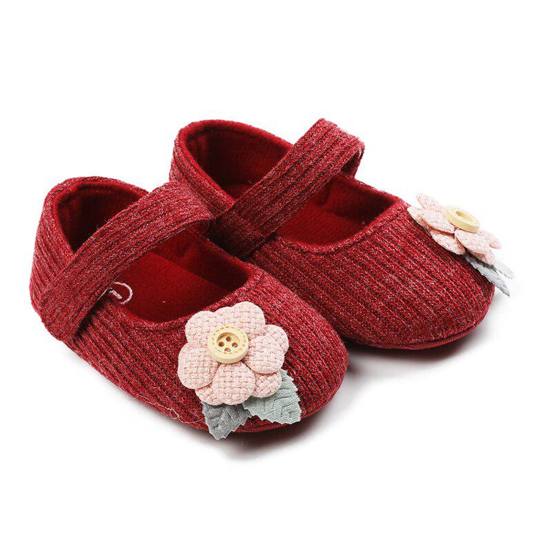 Baby Girl Breathable Flower Design Anti-Slip Casual Sneakers Toddler Soft Soled Walking Shoes