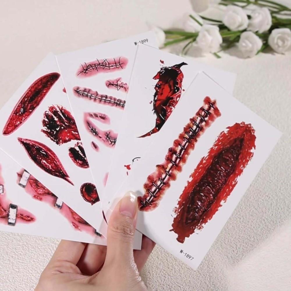Eyeball Bloody Makeup Halloween Tattoo Stickers Waterproof Body Art Scar Decals  Men Women