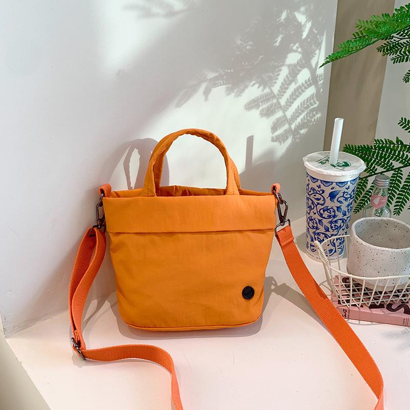 Solid Simple Color Handheld Water Bucket Pack Kids Shoulder Bag Casual School