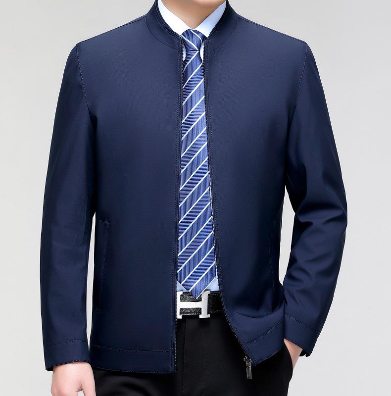 Men’s Stand-up Collar Jacket - 2024 Spring Business Casual for Middle-aged Dads