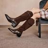 Women's Celebrity Style High-Heel Western Riding Boots