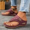 Flop Fashion Flip Thong Womens Sandals Cutout Design Soft Sole Slope Heel Metallic Embellishment Comfortable Beach Flip Flops Womens Sandals