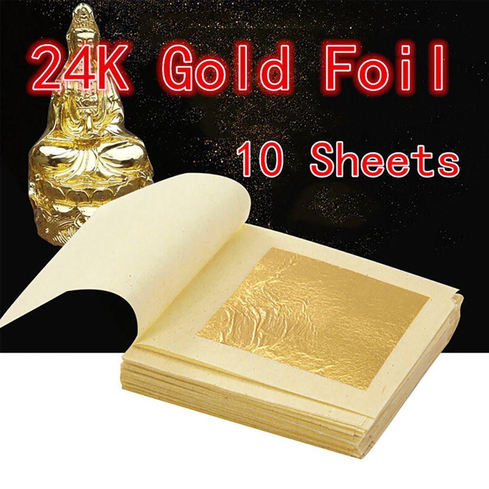 Home Decoration Craft Paper Skin Care Gilding Stickers Facial Mask Gold Foil Sheets 24K Gold Leaf