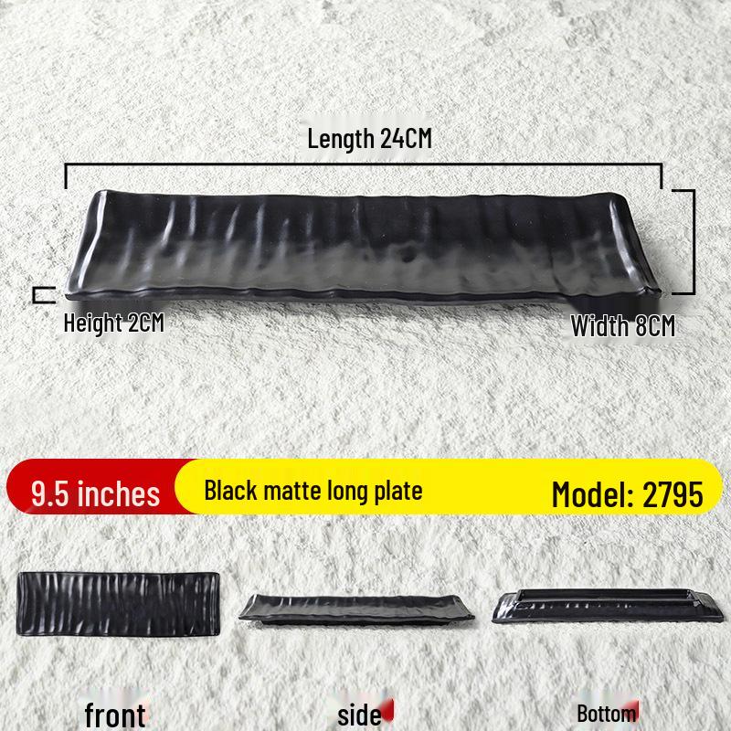 Matte Black Melamine Plate for Hot Pot, BBQ, or Kebab Shops