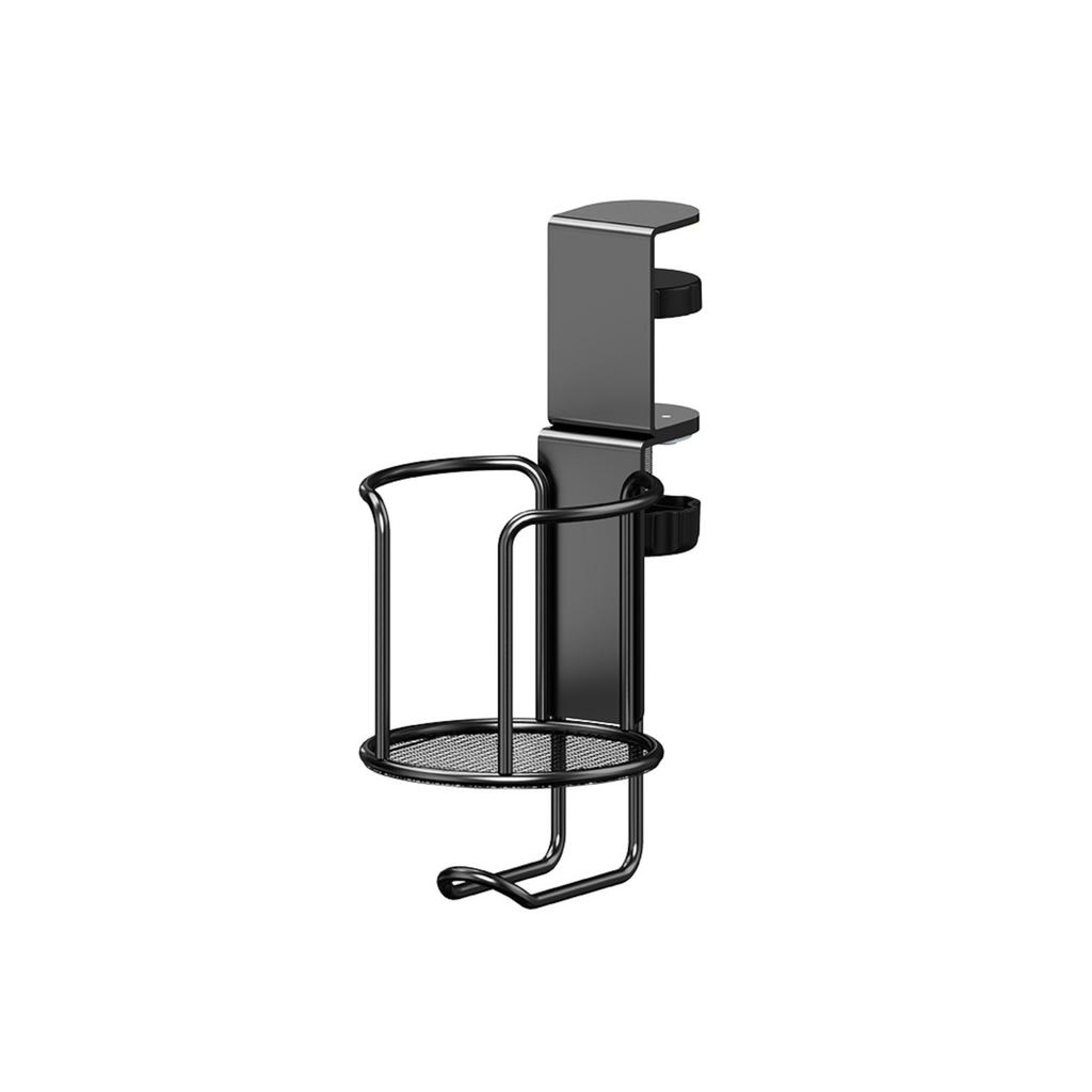 Rotatable Clip-On Cup Holder for Desk Edge Space Saving Water Bottle Organizer Suitable for Home Office Tabletop Use
