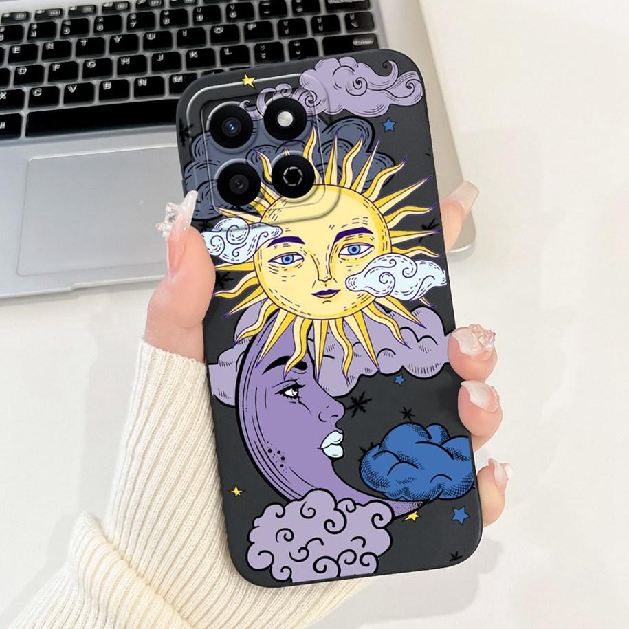 Shockproof Case For Honor X7c Cover HonorX7c 4G Funda Fashion Bowknot Marble Soft Liquid Silicone Cases For Honor 200 Smart Etui