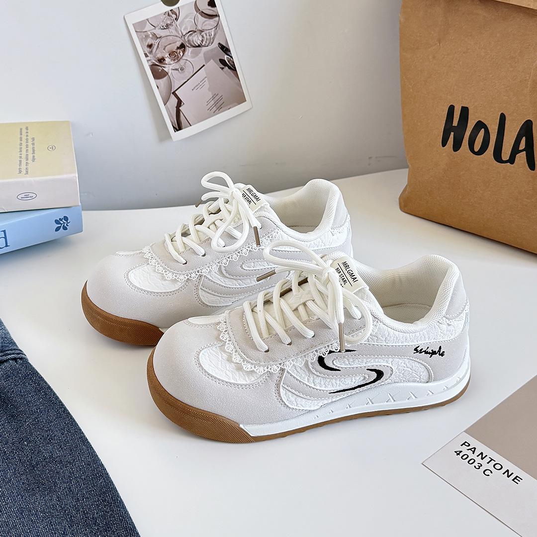 

Women s Casual Shoes Spring Autumn New Outdoor Non Slip Breathable Sneakers Fashion Lace Up Comfortable Soft Sole Running Shoes 35 бежевий