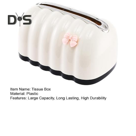 Cover Decorative With Box Tissue Pink Bow Large Capacity Automatic Lifting Spring Tissue Box Desktop Wipes Holder