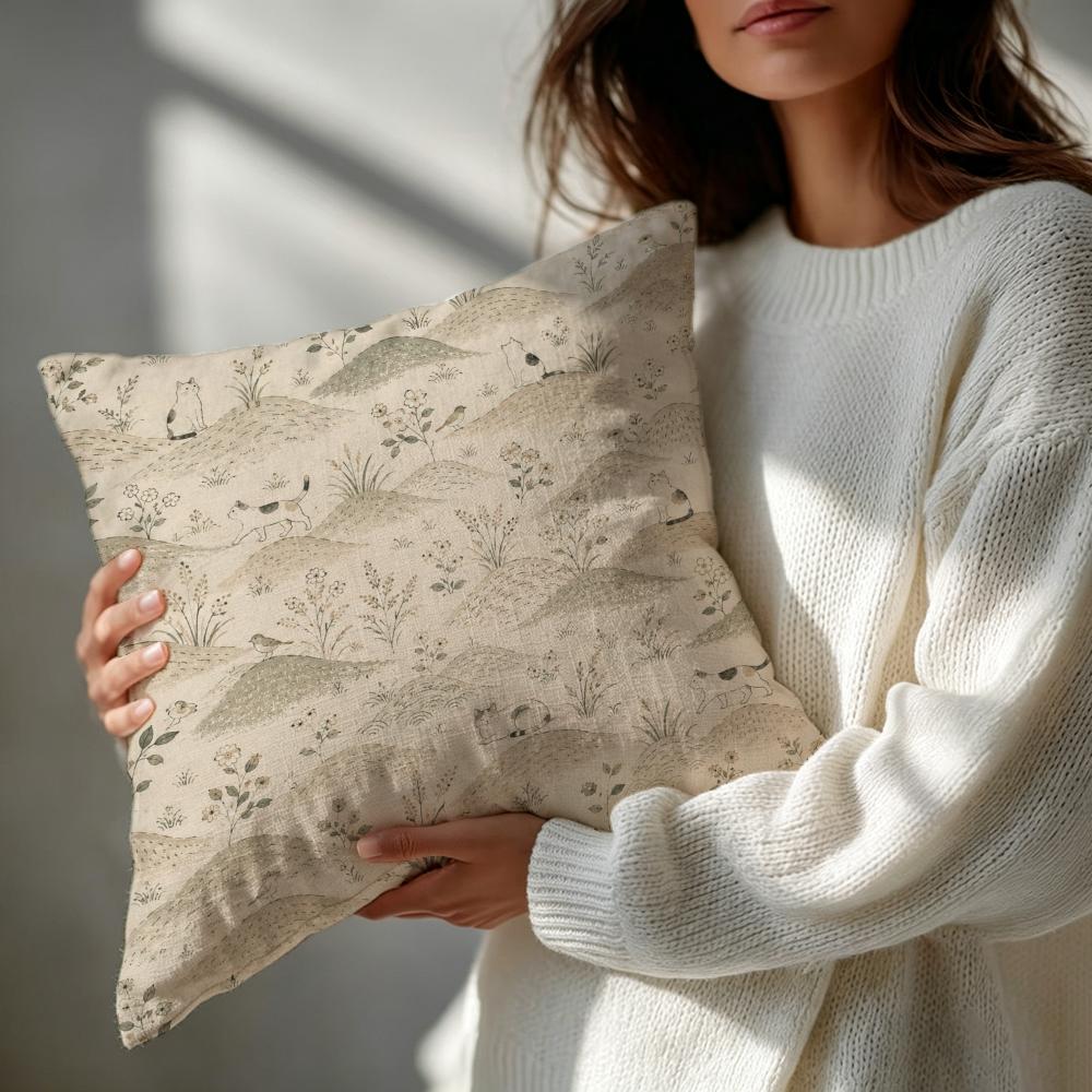 Stil Japanisch Natürlich Handgezeichnet Kissenbezug Gemustert Kissenbezug Romantisch Gemütlich Zuhause Sofa Dekoration
