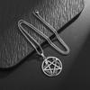 New European and American Five Pointed Star Coiled Snake Necklace Stainless Steel Pendant Neutral Style Titanium Steel