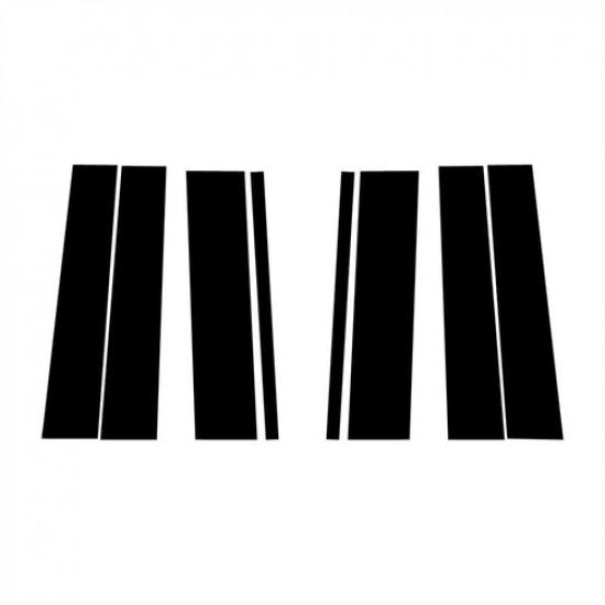 8Pcs Black Side Door Window Pillar Post Cover Trim Decal For Ford Flex 2009-