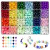 1200-Piece DIY Glass Bead Set: 24 Colors of 8mm Crystal Beads for Jewelry Making