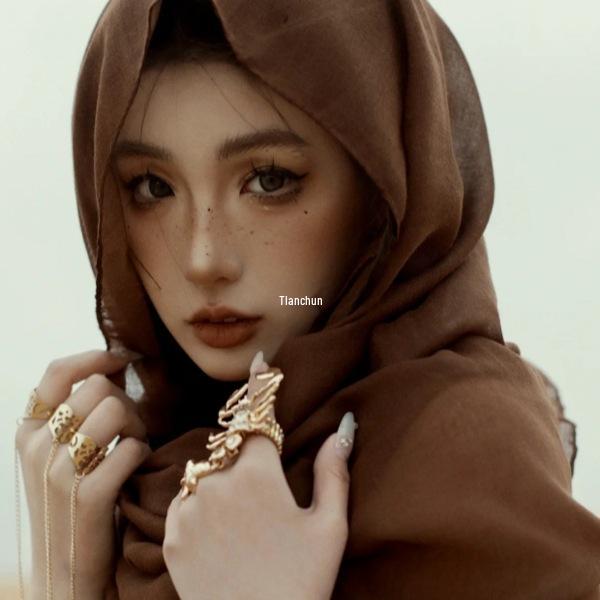 Wasteland Desert Travel Cotton-Linen Scarf: Women's Silk Sunscreen Shawl & Headscarf