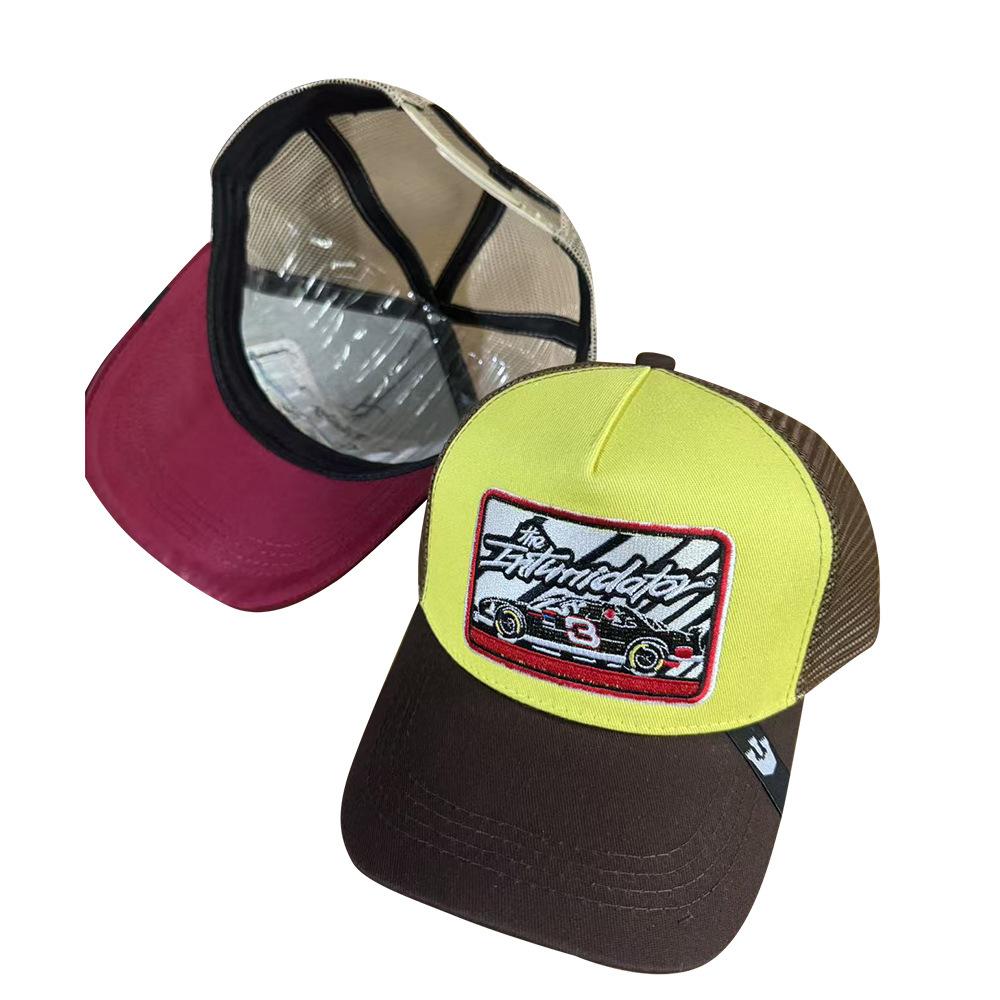 Baseball Cap Alphabet Scenic Racing Pattern Sun Hat Wide Brim American Truck Driver Cap Sunscreen Breathable