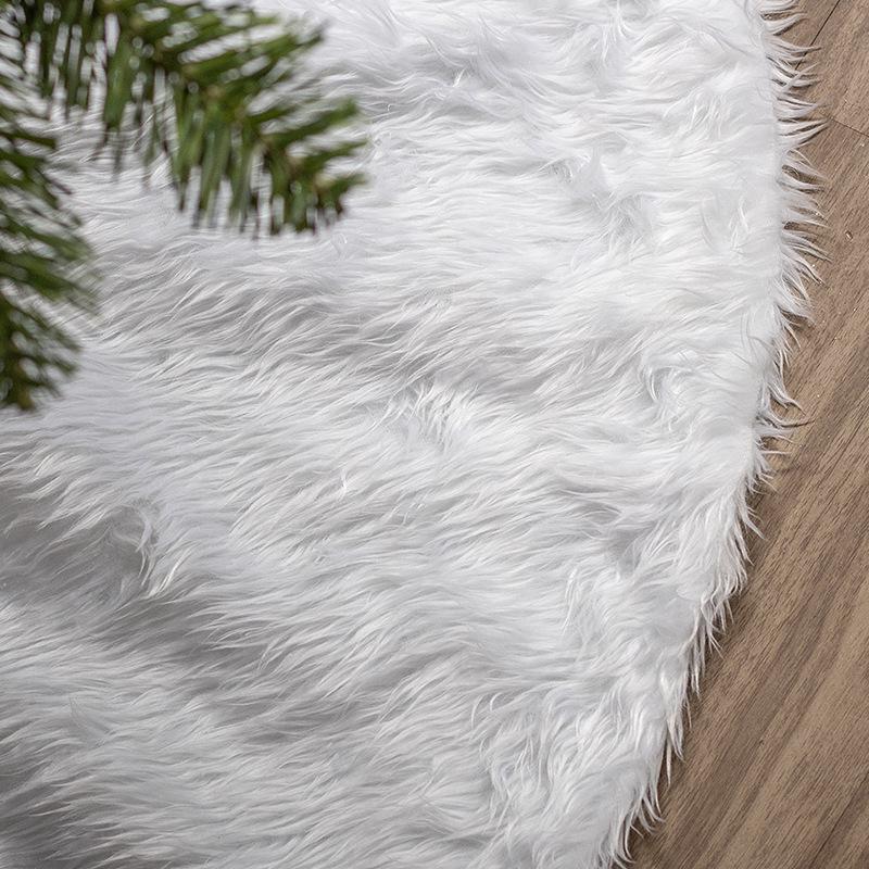 White Plush Christmas Tree Skirt & Floor Mat - 90CM/120CM