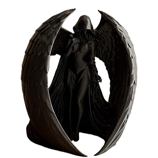 3D Printed Dark Goddess Gothic Winged Figurine Vintage Women