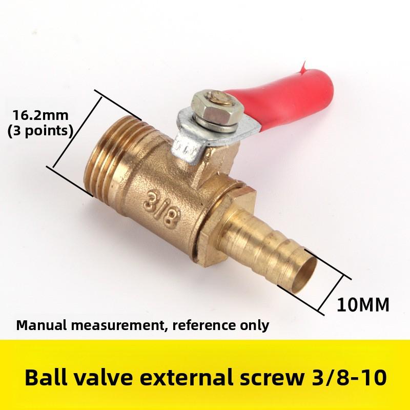 1pcBrass Ball Valve 4-12mm Hose Barb 1/8''1/2''1/4'' Male Thread, Female Thread Joint, Straight Joint, for Water, Oil, Fuel Pipe