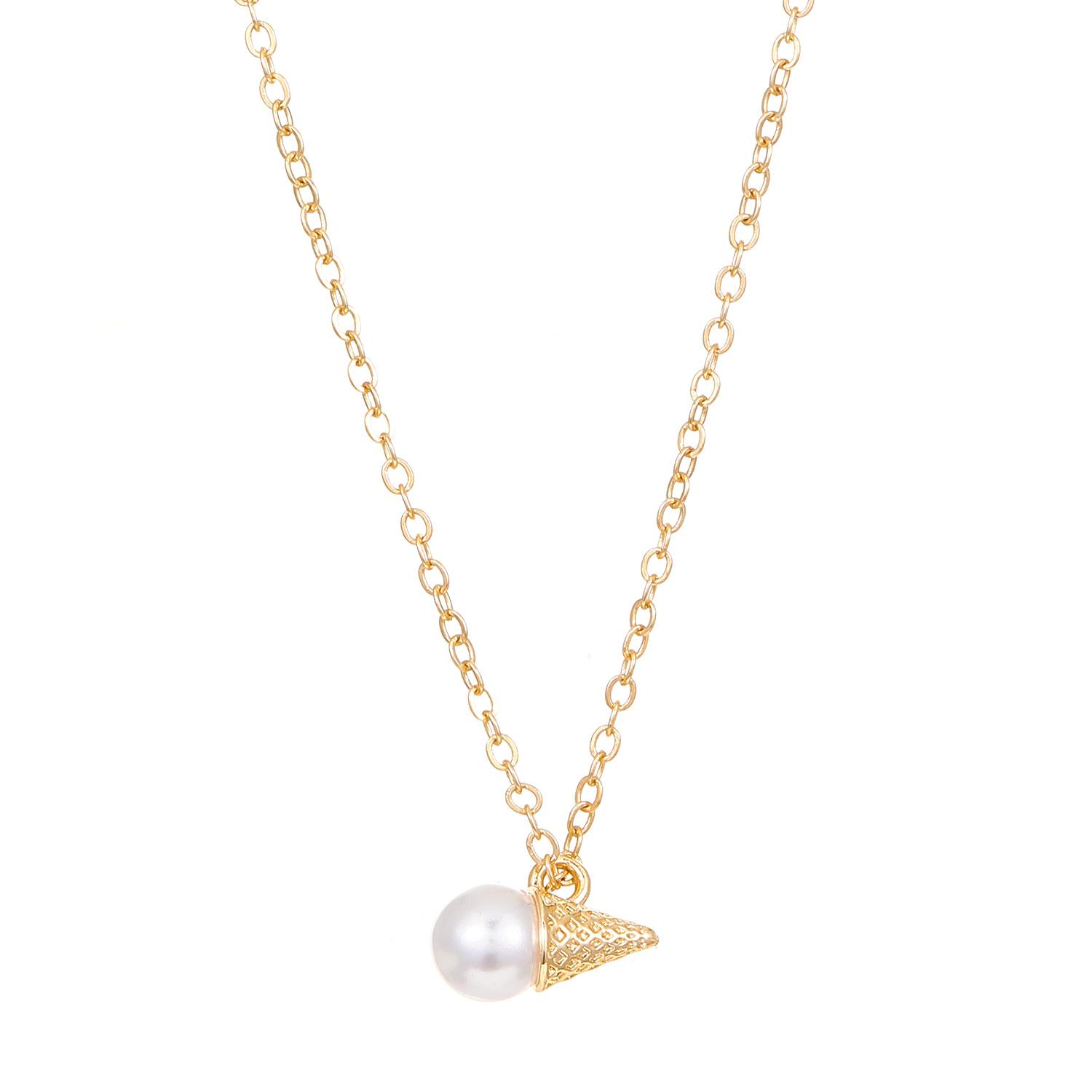 

2025ins wind necklace female pearl series ice cream niche design sense cute versatile Internet celebrity pendant summer