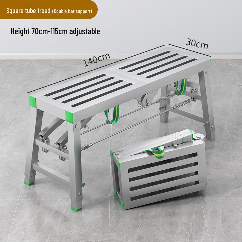 Folding Heightened Trestle Ladder and Putty Scraper for Construction