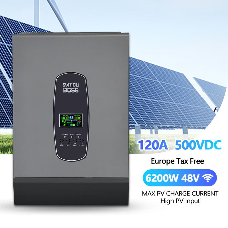 EU USA Stock 6.2KW 6200W On/Off Grid Solar Inverter DC48V 220/230/240VAC MPPT Pure Sine Wave Single Phase 6200W ON/OFF Inverter