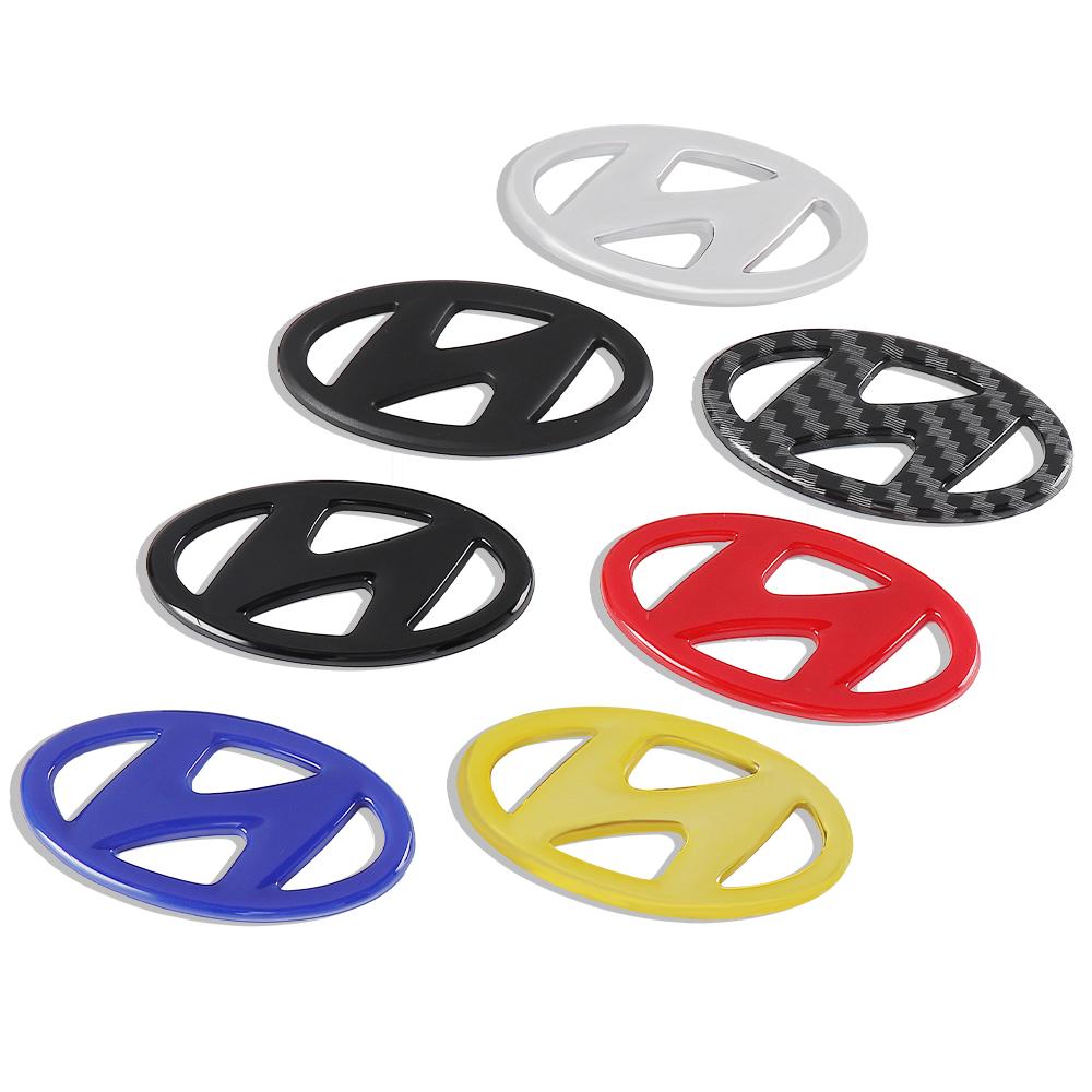 Car Steering Wheel Badge Logo Auto Badge Styling Decal Accessories For HYUNDAI i20 i30 Tucson i10 ix35 i40 Veloster Genesis Kona lh3