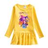 Kpop Monster Hunter Witch Korean Style Girls' Cartoon Ruffle Long Sleeve Mesh Princess Dress for Spring and Autumn.