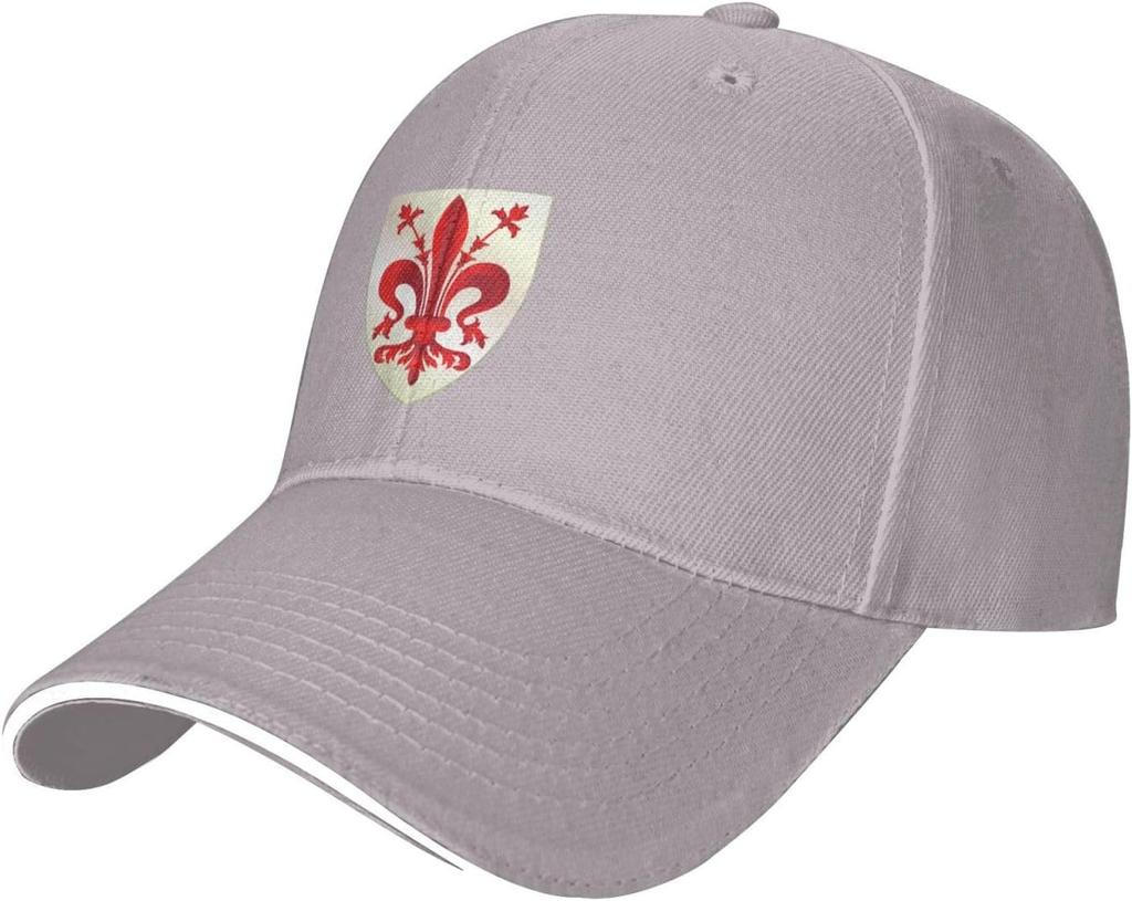 Florence Fleur De Lis Crest Baseball Cap Polyester Casual Adjustable Sport Sun Protection Adult