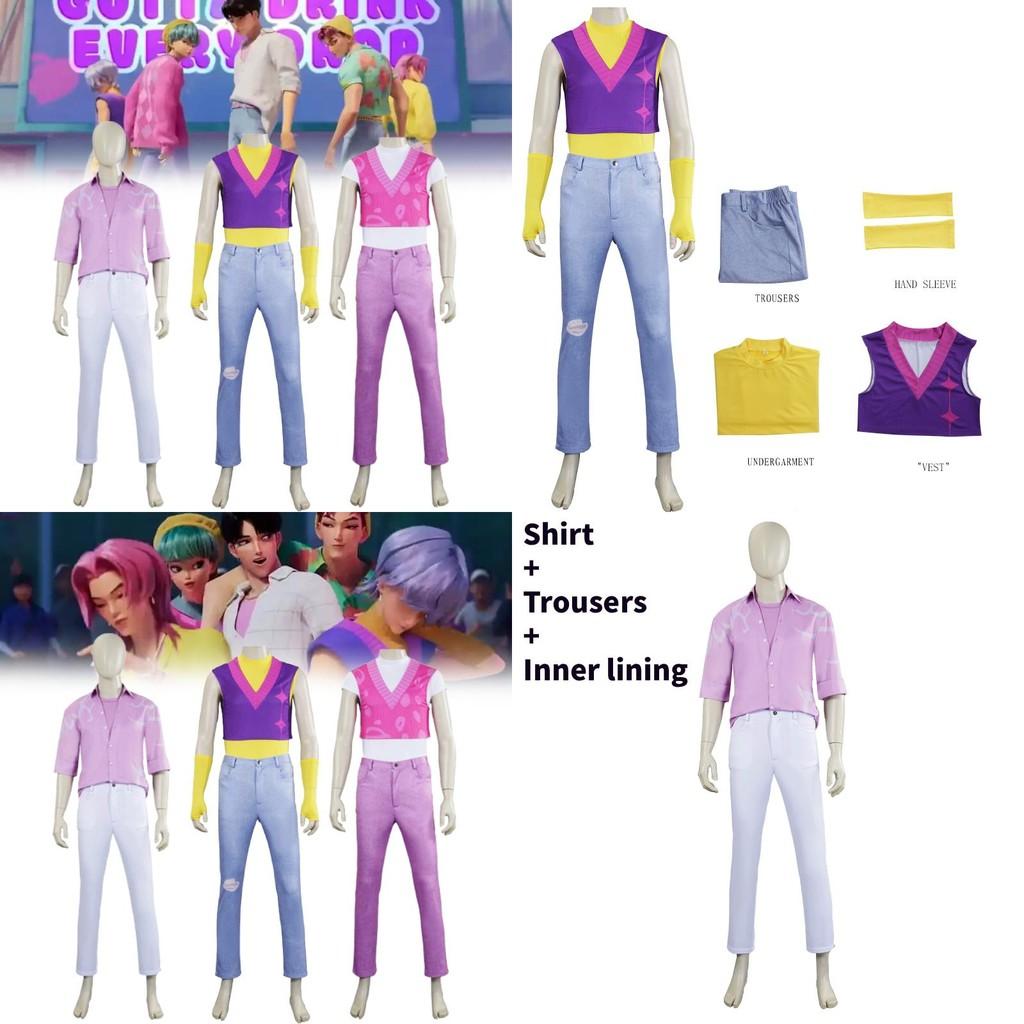 Kpop Demon Hunters Saja Boys Cosplay Costume Polyester Fabric With Stage Performance Suit For Teens And Adults