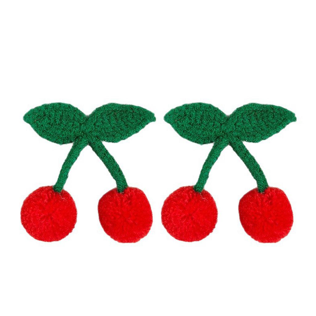 2Pcs Elegant Plush Cherry Hair Clip For Women Nonslip Barrettes Fashion Hairpin For Daily Use And Special Occasion