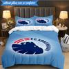 3PCS Fc Copenhagen Lion Crest Bedding Set 2D Printing (Includes 1 Duvet Cover + 2 Pillowcases Coreless), Bedroom decor,Fan Gift