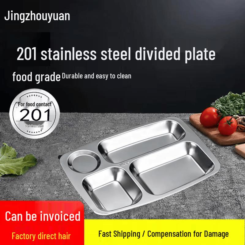 Jingzhouyuan Stainless Steel Divided Meal Trays 0.6mm