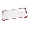 Capa de Celular Rígida de PC Galvanizada para Iphone 12 Meia Borda Transparente