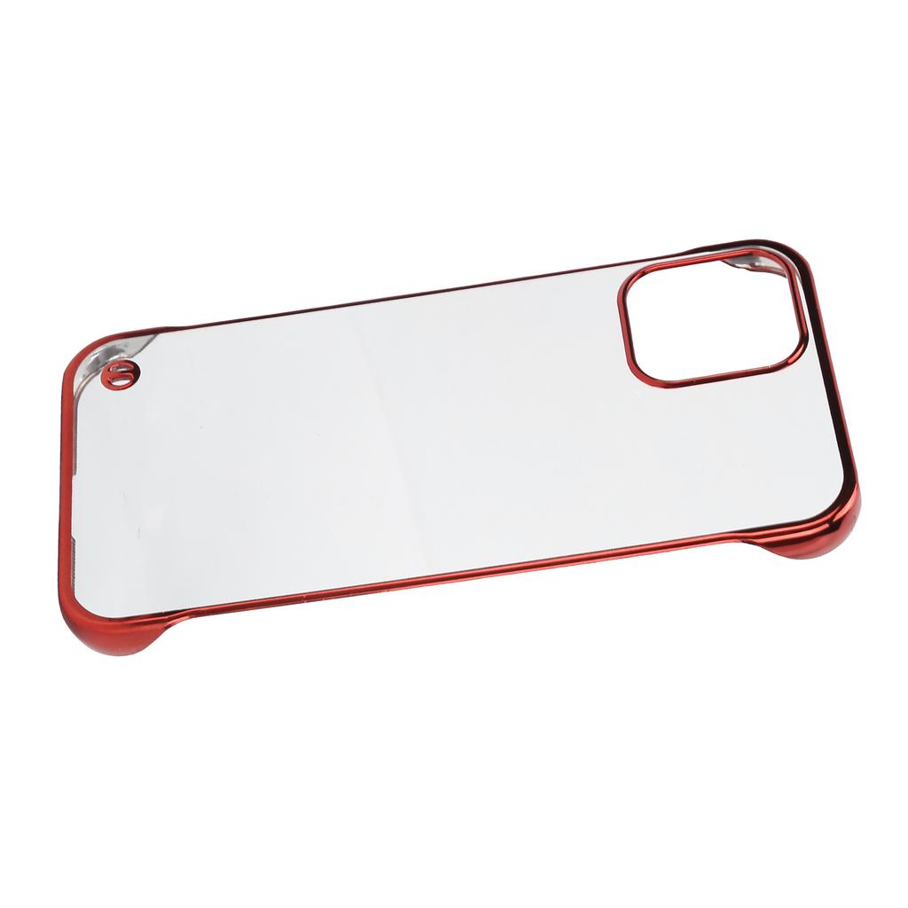 Capa de Celular Rígida de PC Galvanizada para Iphone 12 Meia Borda Transparente