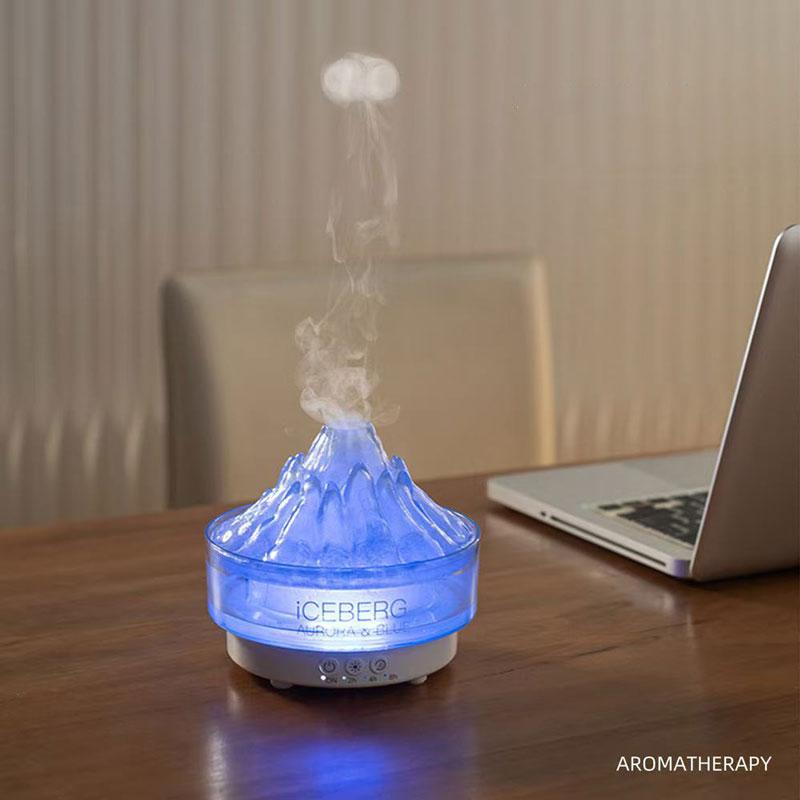 

Вулканічний Зволожувач Повітря Ароматерапія Ультразвуковий Світло Райдуги Пульт Дистанційного Керування Імітація Полум я Дифузор для Ефірних Олій Дім Різдвяний Подарунок прозорий білий колір