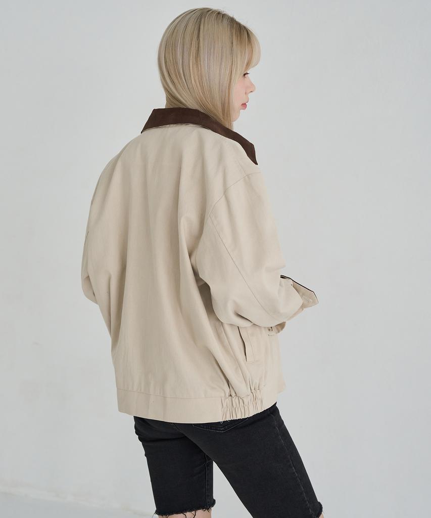 5Oml Cotton Harrington Jacket (Beige)