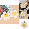 Cute Sunflower Plush Keychain Doll For Decorating And Hanging, White Color, 14cm/5.12in Height