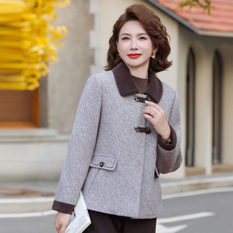Women's Plus Velvet Wool Blend Winter Jacket