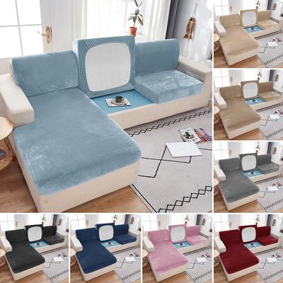 Solid Color Velvet Sofa Cushion Covers Soft Seat Covers Stretch Armchair Chair Slipcover Thick Sofa Cover Furniture Protector