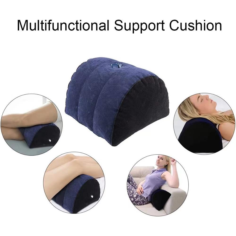 Multifunksjonell pute Toughage Oppblåsbar puteposisjoner Støtte Luftpute Trekantet pute Eksotisk nattseng Spillpute