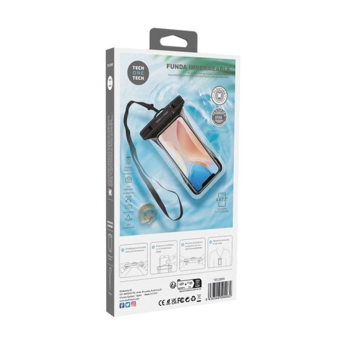 Funda Universal Impermeable Para Smartphone Tech One Tech TEC2855- Hasta 7.5'