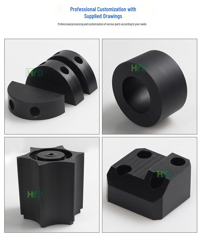 New Black Teflon Graphite Sheet: Long, Square Block for Cutting and Processing