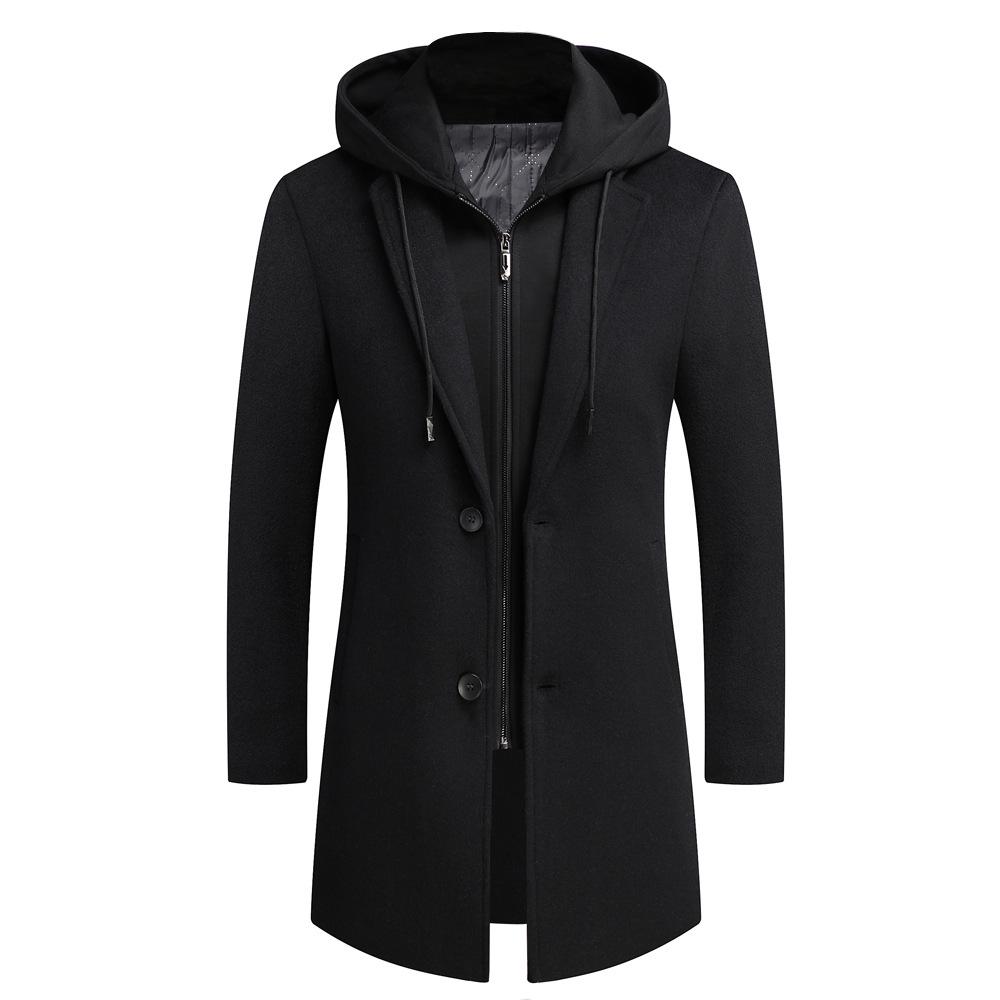 

Wool Coat with Detachable Hood 175 чёрный