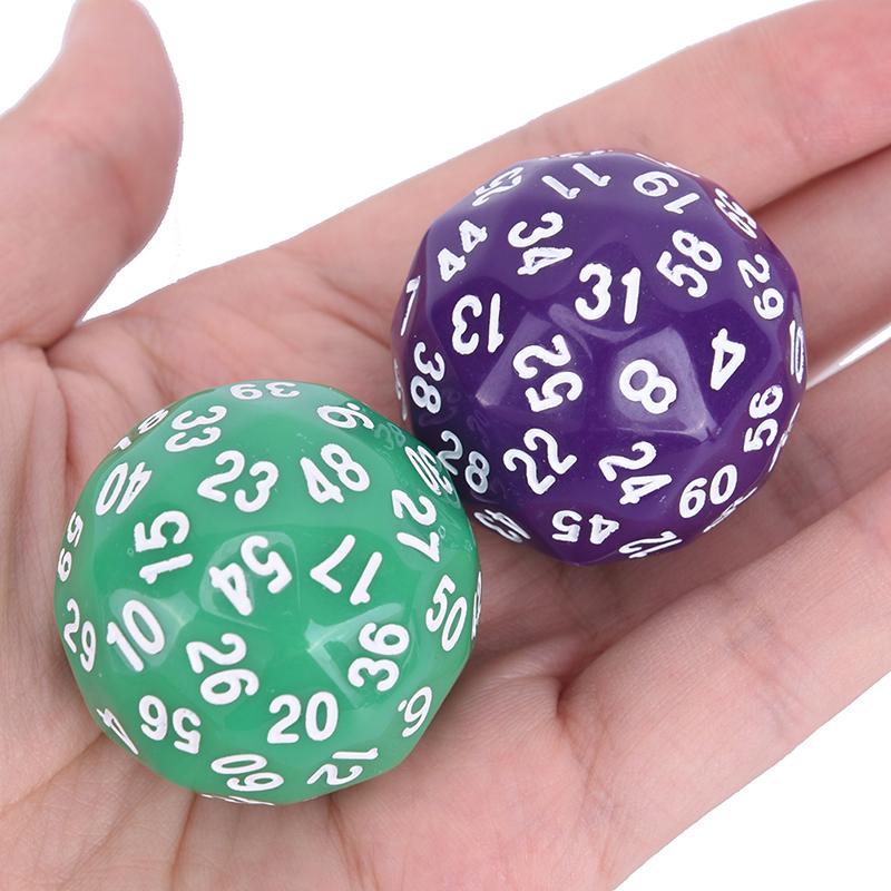 1Pc 60 Face Gaming Dice Sixty Sided Die Number 1-60 Acrylic Cubes Dice