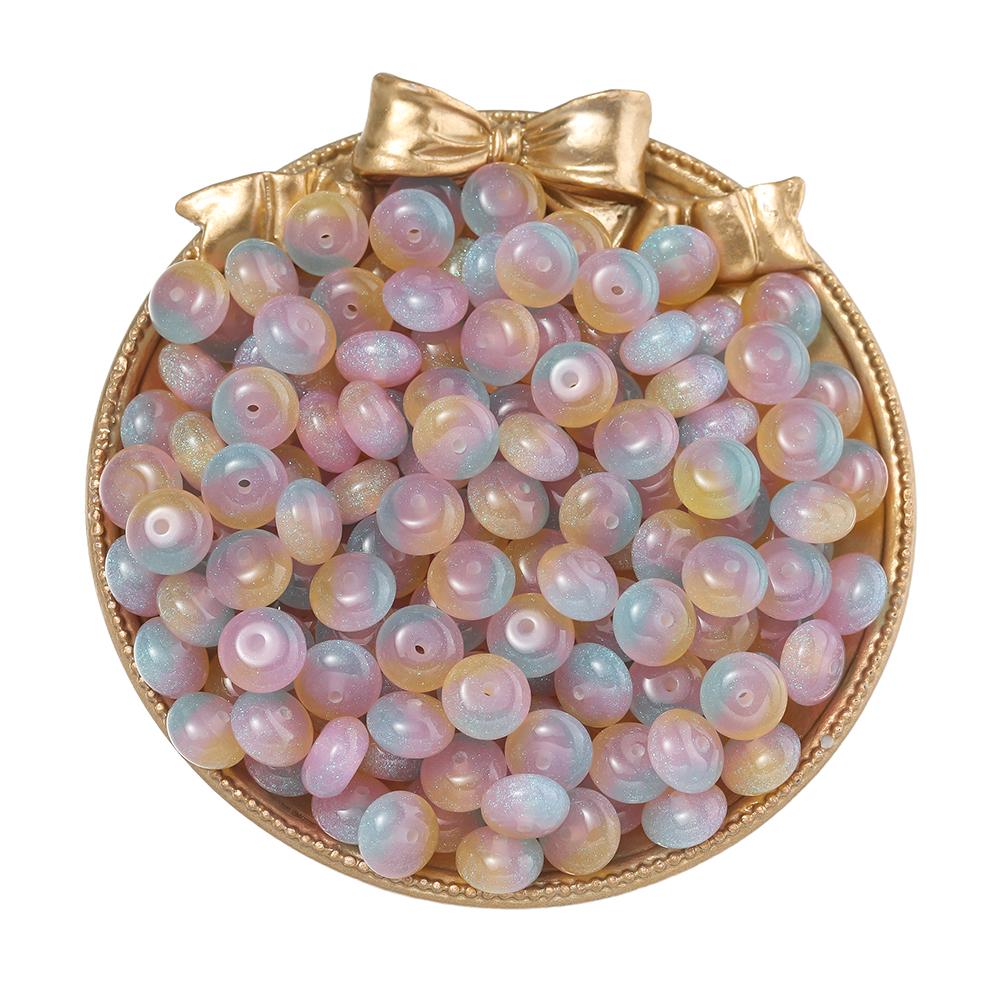 10Pcs/lot 5.5*10mm Resin Cat Eye Beads Colorful Round Loose Bead for DIY Bracelet Necklace Jewelry Making Accessories