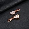 Shimmering Heart Shaped Magnetic Clasp Fastener For Jewelry Making Alloy Construction Rhinestones Necklace Connector