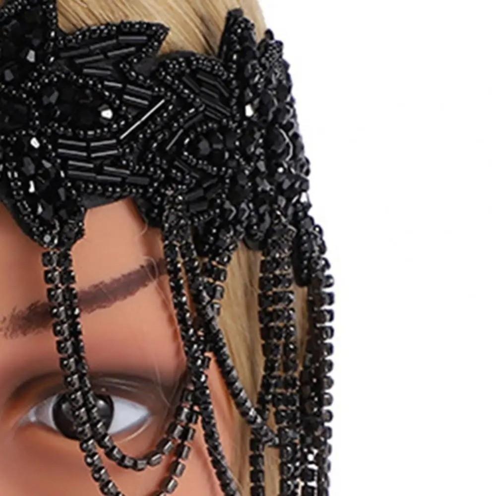 Chain Tassel Rhinestone Headband Shiny Bridal Headdress  Stage Performance