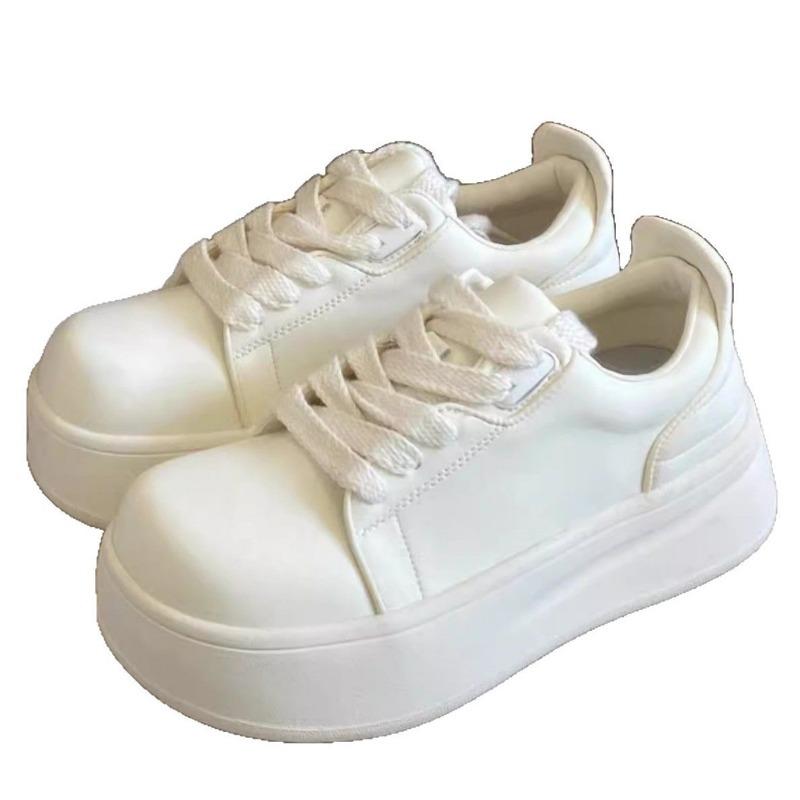 Soft cowhide~ Gu Qianqian mango head leather bread shoes women's thick-soled versatile casual little white shoes tide