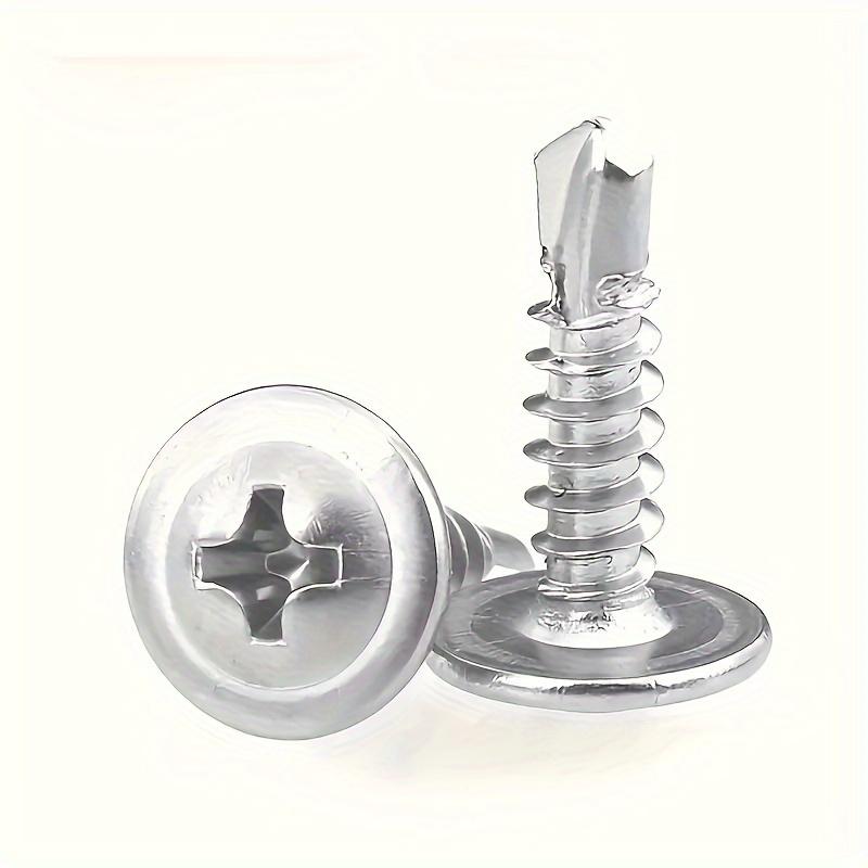 50/100pcs Carbon Steel Cross Round Head With Pad Self Drilling Self Tapping Screw With Pad For Warsaw Drill Tail Dovetail Screw