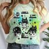 Women T-shirts New Ladies Casual Female Clothes Tops Black Cat Books Print Ladies Tees Tshirt Cartoon Graphic T-Shirt Clothing